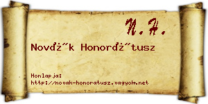 Novák Honorátusz névjegykártya